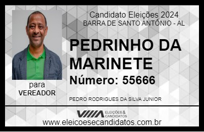 Candidato PEDRINHO DA MARINETE 2024 - BARRA DE SANTO ANTÔNIO - Eleições