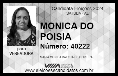 Candidato MONICA DO POISIA 2024 - SATUBA - Eleições