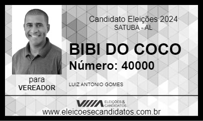 Candidato BIBI DO COCO 2024 - SATUBA - Eleições