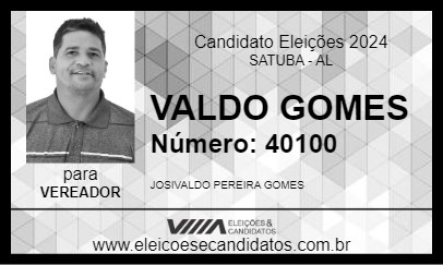 Candidato VALDO GOMES 2024 - SATUBA - Eleições