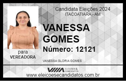 Candidato VANESSA GOMES 2024 - ITACOATIARA - Eleições