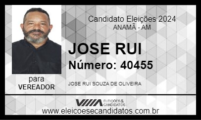 Candidato JOSE RUI 2024 - ANAMÃ - Eleições