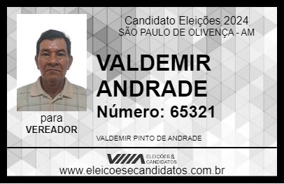 Candidato VALDEMIR ANDRADE 2024 - SÃO PAULO DE OLIVENÇA - Eleições