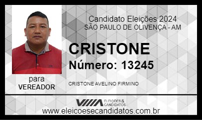 Candidato CRISTONE 2024 - SÃO PAULO DE OLIVENÇA - Eleições