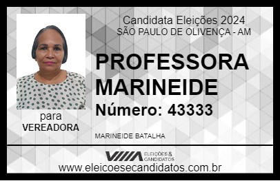 Candidato PROFESSORA MARINEIDE 2024 - SÃO PAULO DE OLIVENÇA - Eleições