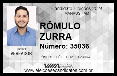 Candidato RÔMULO ZURRA 2024 - MANAUS - Eleições