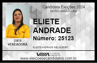 Candidato ELIETE ANDRADE 2024 - NOVO AIRÃO - Eleições