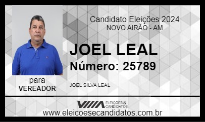 Candidato JOEL LEAL 2024 - NOVO AIRÃO - Eleições