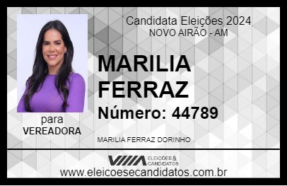 Candidato MARILIA FERRAZ 2024 - NOVO AIRÃO - Eleições