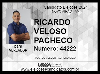 Candidato RICARDO VELOSO PACHECO 2024 - NOVO AIRÃO - Eleições