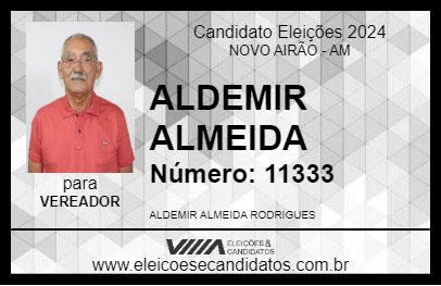 Candidato ALDEMIR ALMEIDA 2024 - NOVO AIRÃO - Eleições