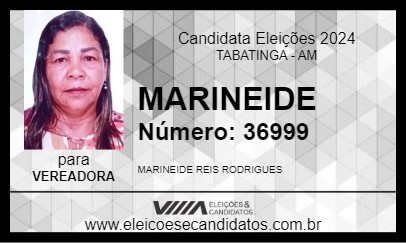 Candidato MARINEIDE 2024 - TABATINGA - Eleições