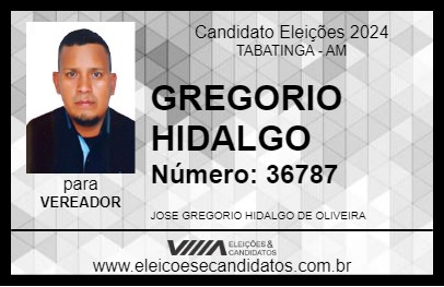 Candidato GREGORIO HIDALGO 2024 - TABATINGA - Eleições