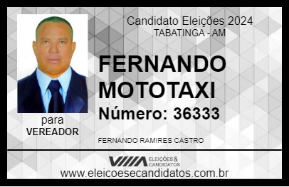 Candidato FERNANDO MOTOTAXI 2024 - TABATINGA - Eleições