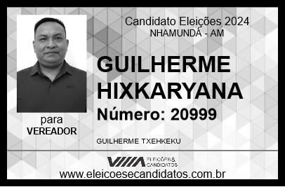 Candidato GUILHERME HIXKARYANA 2024 - NHAMUNDÁ - Eleições