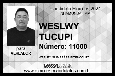 Candidato WESLEY TUCUPI 2024 - NHAMUNDÁ - Eleições