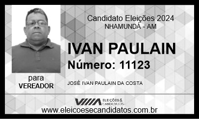 Candidato IVAN PAULAIN 2024 - NHAMUNDÁ - Eleições