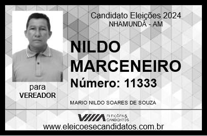 Candidato NILDO MARCENEIRO 2024 - NHAMUNDÁ - Eleições