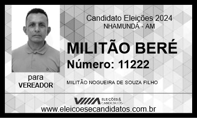 Candidato MILITÃO BERÉ 2024 - NHAMUNDÁ - Eleições