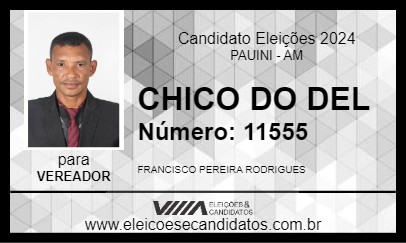 Candidato CHICO DO DEL 2024 - PAUINI - Eleições