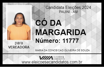 Candidato CÓ DA MARGARIDA 2024 - PAUINI - Eleições