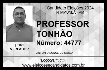 Candidato PROFESSOR TONHÃO 2024 - NHAMUNDÁ - Eleições