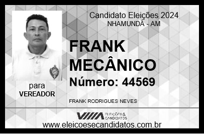 Candidato FRANK MECÂNICO 2024 - NHAMUNDÁ - Eleições