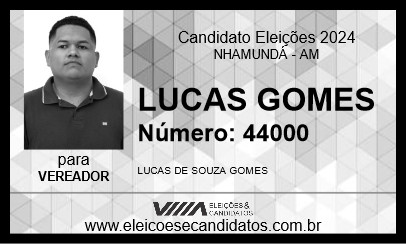 Candidato LUCAS GOMES 2024 - NHAMUNDÁ - Eleições