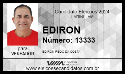 Candidato EDIRON 2024 - UARINI - Eleições