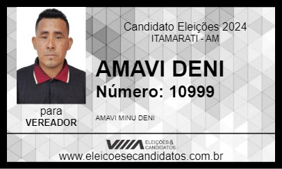 Candidato AMAVI DENI 2024 - ITAMARATI - Eleições