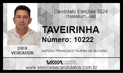 Candidato TAVEIRINHA 2024 - ITAMARATI - Eleições