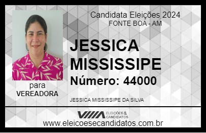 Candidato JESSICA MISSISSIPE 2024 - FONTE BOA - Eleições