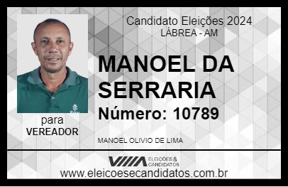 Candidato MANOEL DA SERRARIA 2024 - LÁBREA - Eleições