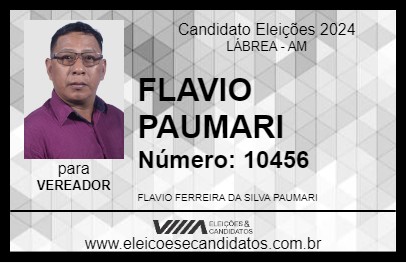 Candidato FLAVIO PAUMARI 2024 - LÁBREA - Eleições