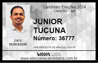 Candidato JUNIOR TUCUNA 2024 - CAREIRO - Eleições