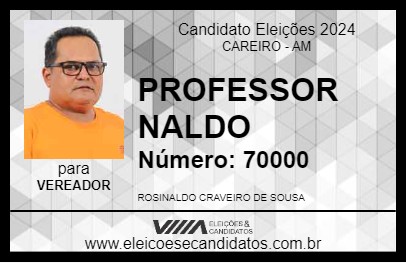 Candidato PROFESSOR NALDO 2024 - CAREIRO - Eleições