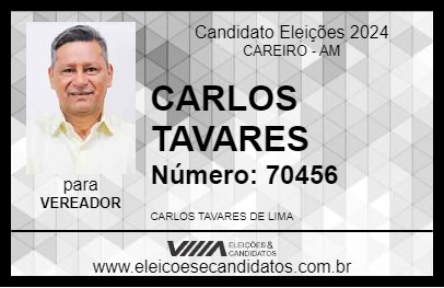 Candidato CARLOS TAVARES 2024 - CAREIRO - Eleições