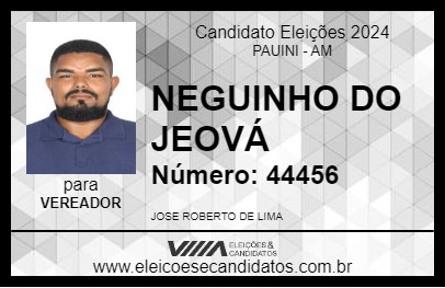 Candidato NEGUINHO DO JEOVÁ 2024 - PAUINI - Eleições