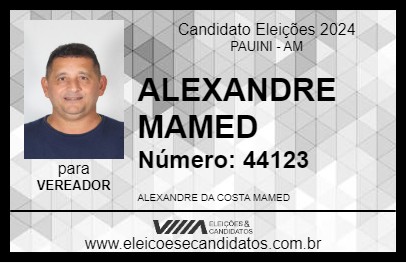 Candidato ALEXANDRE MAMED 2024 - PAUINI - Eleições