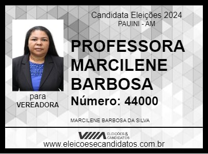 Candidato PROFESSORA MARCILENE BARBOSA 2024 - PAUINI - Eleições