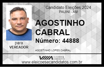 Candidato AGOSTINHO CABRAL 2024 - PAUINI - Eleições