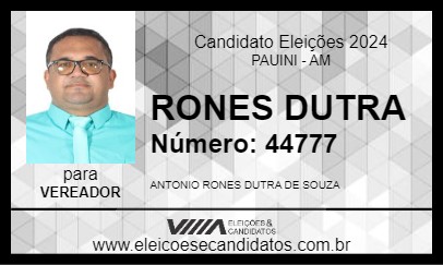 Candidato RONES DUTRA 2024 - PAUINI - Eleições