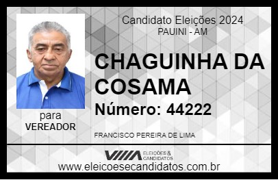 Candidato CHAGUINHA DA COSAMA 2024 - PAUINI - Eleições