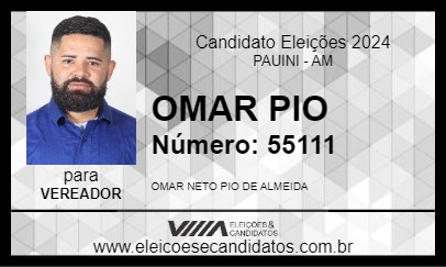 Candidato OMAR PIO 2024 - PAUINI - Eleições