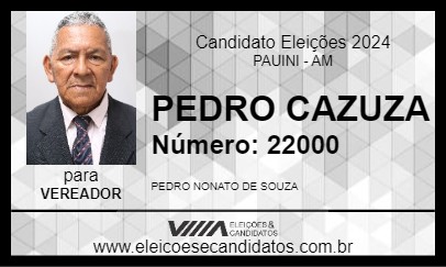 Candidato PEDRO CAZUZA 2024 - PAUINI - Eleições