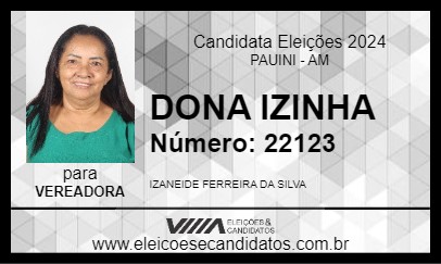 Candidato DONA IZINHA 2024 - PAUINI - Eleições