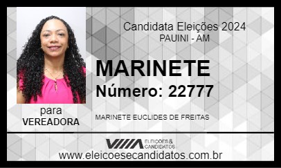 Candidato MARINETE 2024 - PAUINI - Eleições