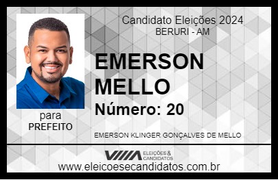 Candidato EMERSON MELLO 2024 - BERURI - Eleições