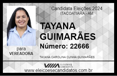 Candidato TAYANA GUIMARÃES 2024 - ITACOATIARA - Eleições