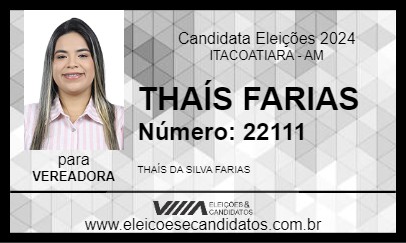 Candidato THAÍS FARIAS 2024 - ITACOATIARA - Eleições